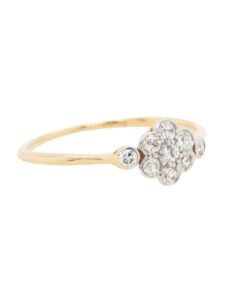 Antique 18ct Gold & Platinum Diamond Daisy Ring