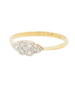 Antique 18ct Gold and Platinum Diamond Cluster Ring.