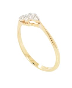 Antique 18ct Gold and Platinum Diamond Cluster Ring.