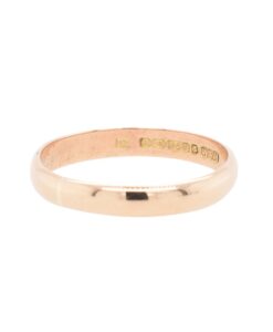 Vintage 9ct Rose Gold Wedding Band Ring 3mm
