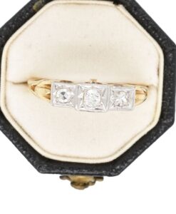 Vintage 18ct Gold & Platinum Diamond Trilogy Ring