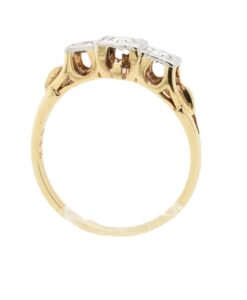 Vintage 18ct Gold & Platinum Diamond Trilogy Ring
