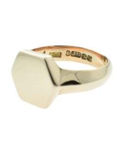 Antique 9ct Rose Gold Hexagonal Signet Ring