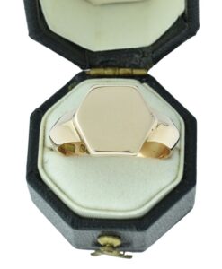 Antique Rose Gold Hexagonal Signet Ring
