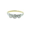 Vintage 18ct Gold and Platinum Diamond Trilogy Ring c1940