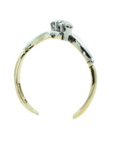 Antique 18ct Gold and Platinum Diamond Cross-Over Ring