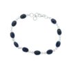 Sterling Silver Oval Sapphire Bracelet