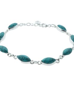 Sterling Silver Marquise Turquoise Bracelet