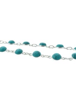 Sterling Silver Round Turquoise Bracelet