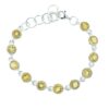 Solid Sterling Silver Round Citrine Bracelet