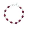 Sterling Silver Oval Ruby Bracelet