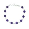 Sterling Silver Round Amethyst Bracelet February Birthstone