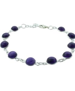 Sterling Silver Round Amethyst Bracelet