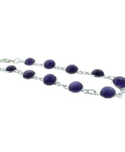 Sterling Silver Round Amethyst Bracelet