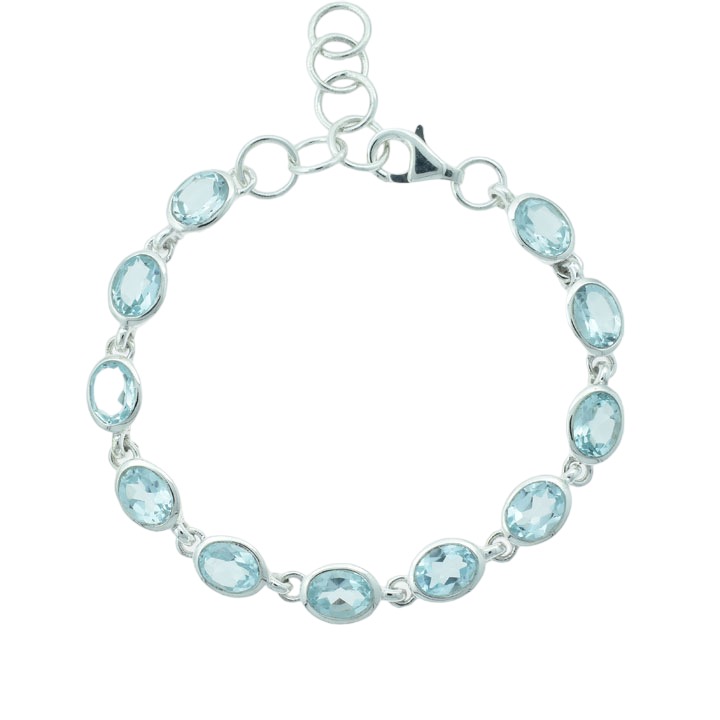 Sterling Silver Blue Topaz Bracelet - The Jewellery Warehouse