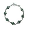 Ethnic Sterling Silver Round Emerald Bracelet