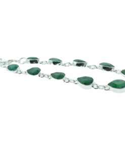 Sterling Silver Marquise Emerald Bracelet May birthstone