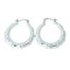 Bamboo Hoop Earrings in Sterling Silver