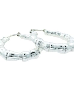 Sterling Silver Bamboo Hoop Earrings