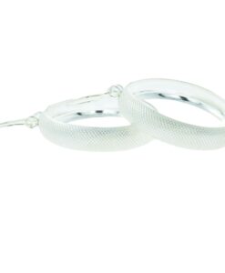 Sterling Silver Textured Hoop Earrings