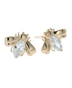 Sterling Silver Rose Gold Bee Earrings
