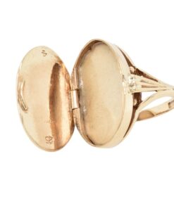 Vintage 9ct Gold Oval Locket Ring