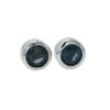Silver Round .70ct Dark Sapphire Stud Earrings