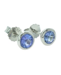 Sterling Silver Tanzanite Birthstone Earrings