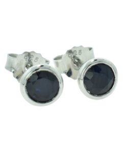 Silver Sapphire September Birthstone Earrings