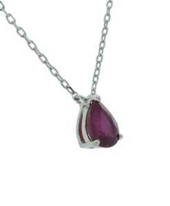 Sterling Silver Ruby July birthstone Pendant