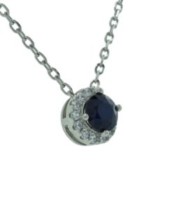 Sterling Silver Sapphire Pendant