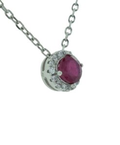 Sterling Silver Ruby July Pendant