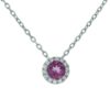 Silver Pink Topaz and Cubic Zirconia Pendant