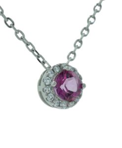Pink Topaz and Cubic Zirconia Pendant