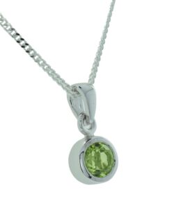 Round Peridot August Birthstone Pendant
