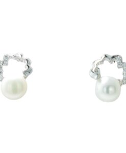 Sterling Silver Swirl Pearl Earrings