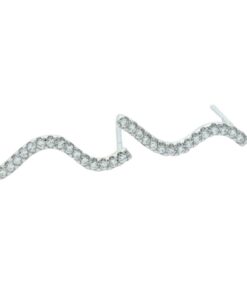 Silver Sparkling Wave Earrings