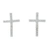 Sterling Silver CZ Cross Earrings