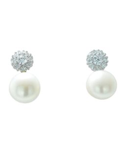 Silver Pearl Sparkle Earrings