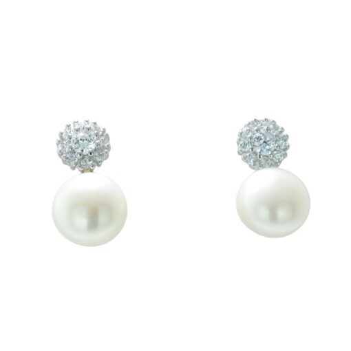 Silver Pearl Sparkle Earrings