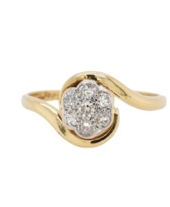 Vintage Diamond Daisy Ring in 18ct Gold & Platinum