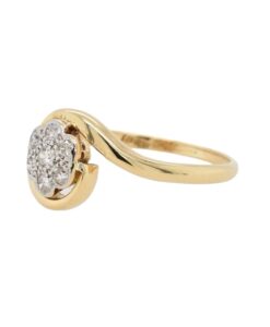 Vintage Diamond Daisy Ring in 18ct Gold & Platinum