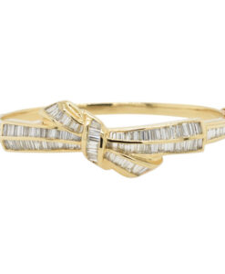 18ct Gold Diamond Bow Bangle