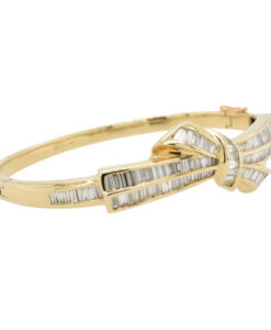 18ct Gold Diamond Bow Bangle