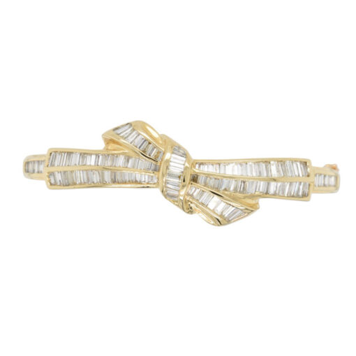 18ct Gold Diamond Bow Bangle