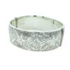 Vintage Wide Sterling Silver Flower Bangle