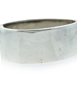 Vintage Sterling Silver Wide Flower Bangle Dated 1936