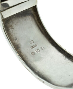 Vintage Sterling Silver Flower Bangle Dated 1936