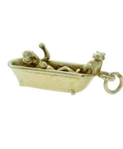 Vintage 9ct Gold Lady in a Bath Charm dated 1969