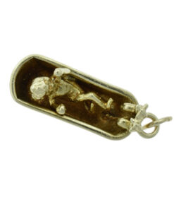 Vintage 9ct Gold Lady in a Bath Charm